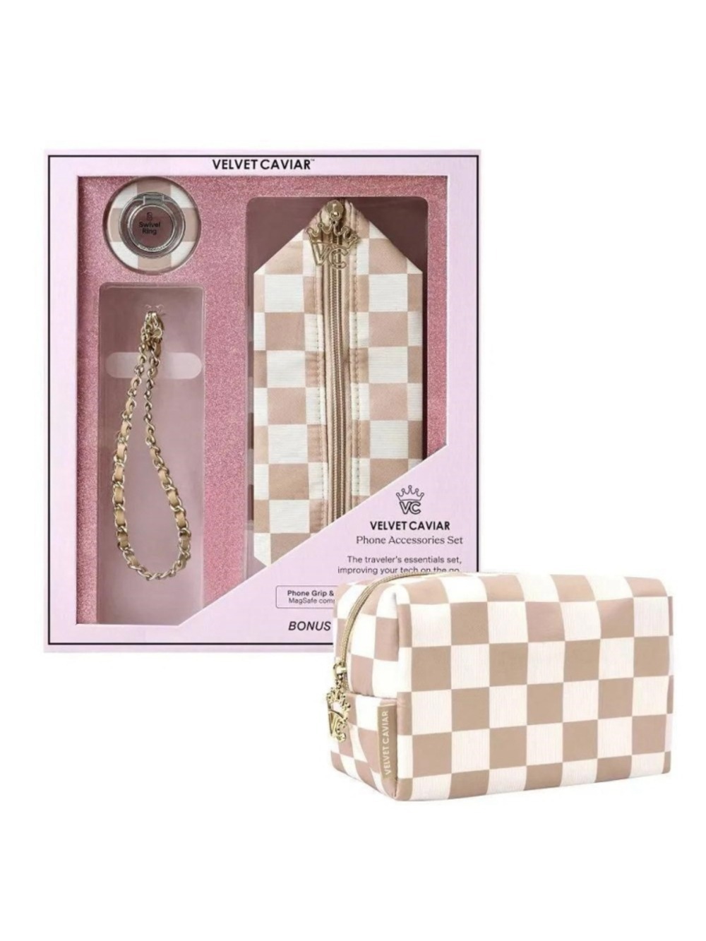 Velvet Caviar Large Gift Set Nude Vibe Checker NWT